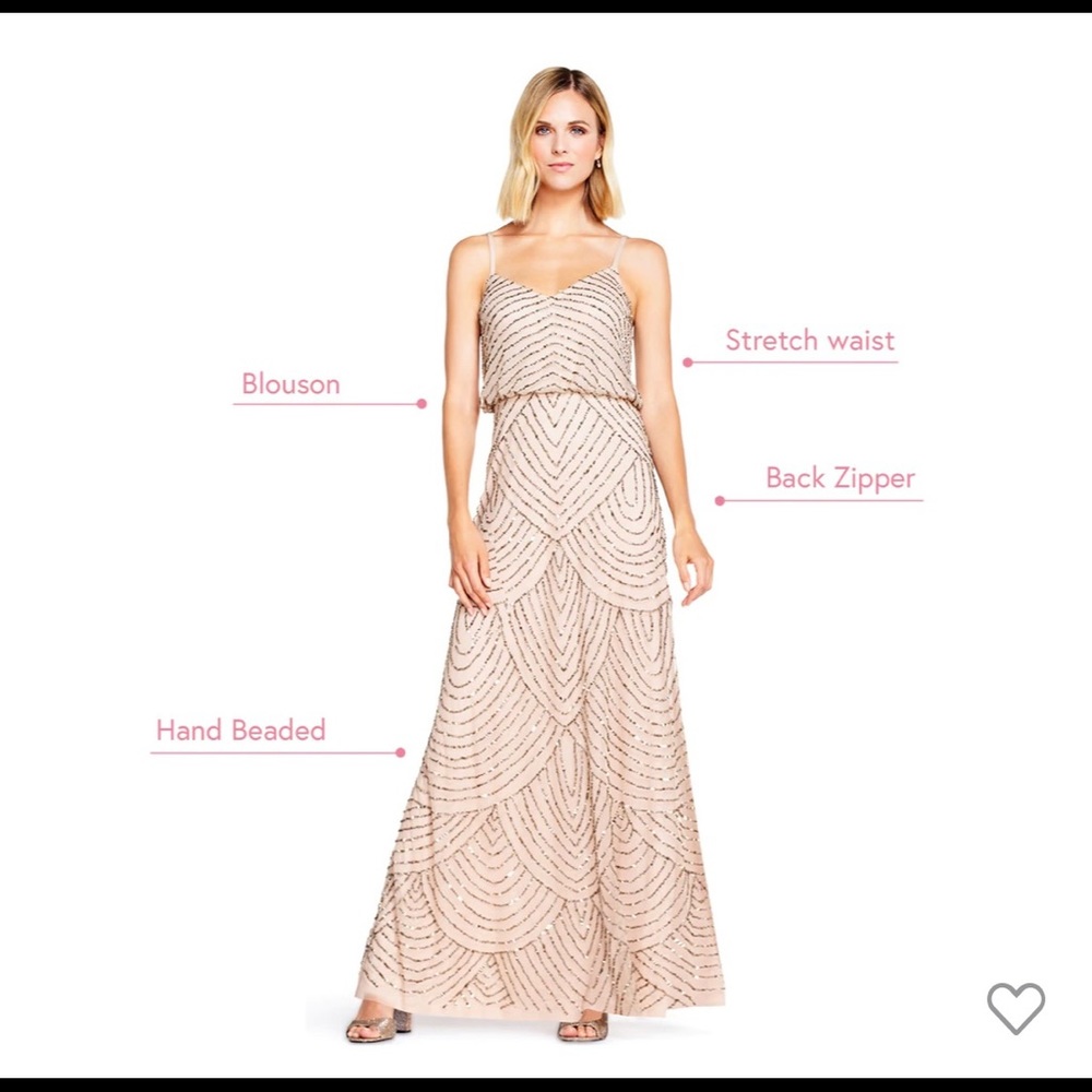 Adrianna Pappell fulled beaded full length maxi dress